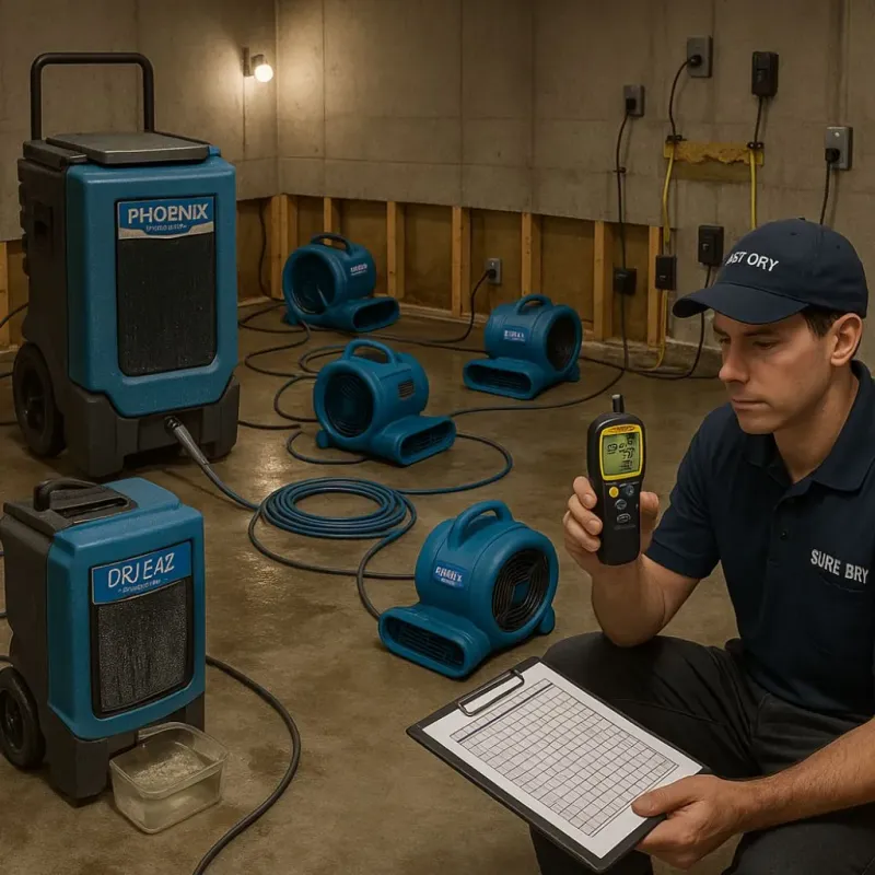 Structural Drying and Dehumidification process in Barnegat, NJ